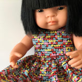 Little Lady Dress in Liberty Hearts for Minikane and 38cm Miniland